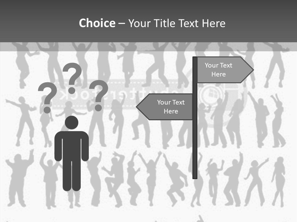 A Group Of People Silhouettes On A White Background PowerPoint Template