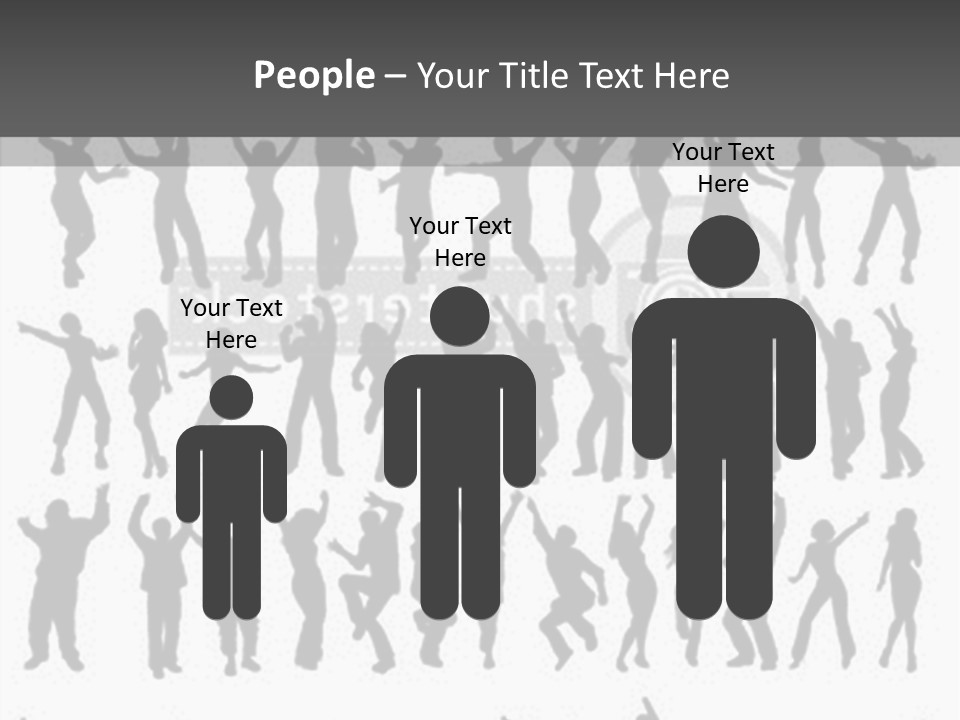 A Group Of People Silhouettes On A White Background PowerPoint Template