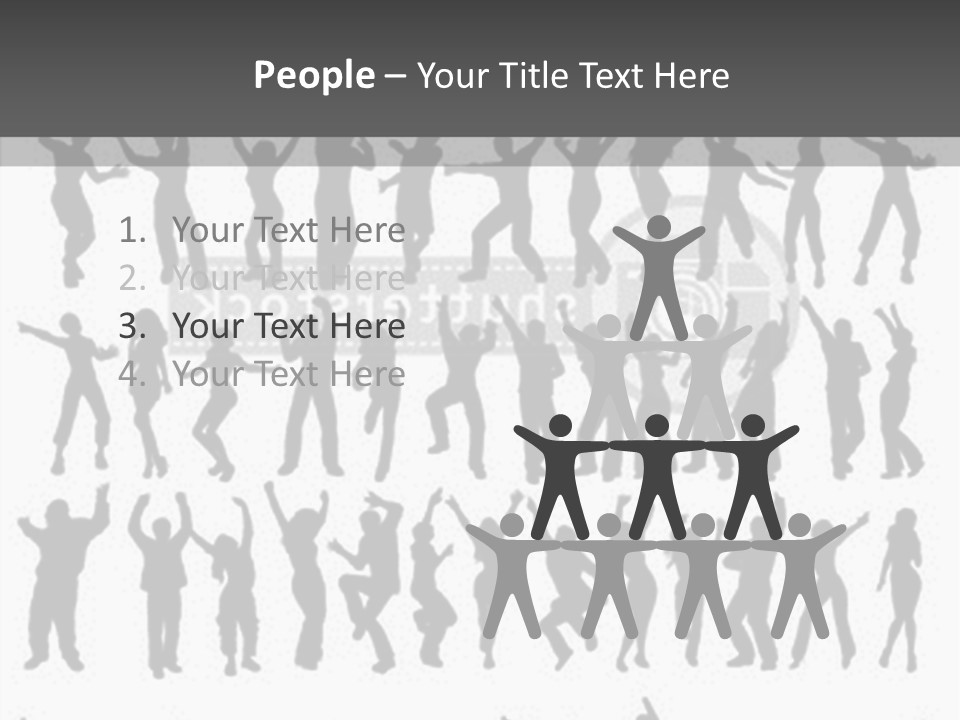 A Group Of People Silhouettes On A White Background PowerPoint Template