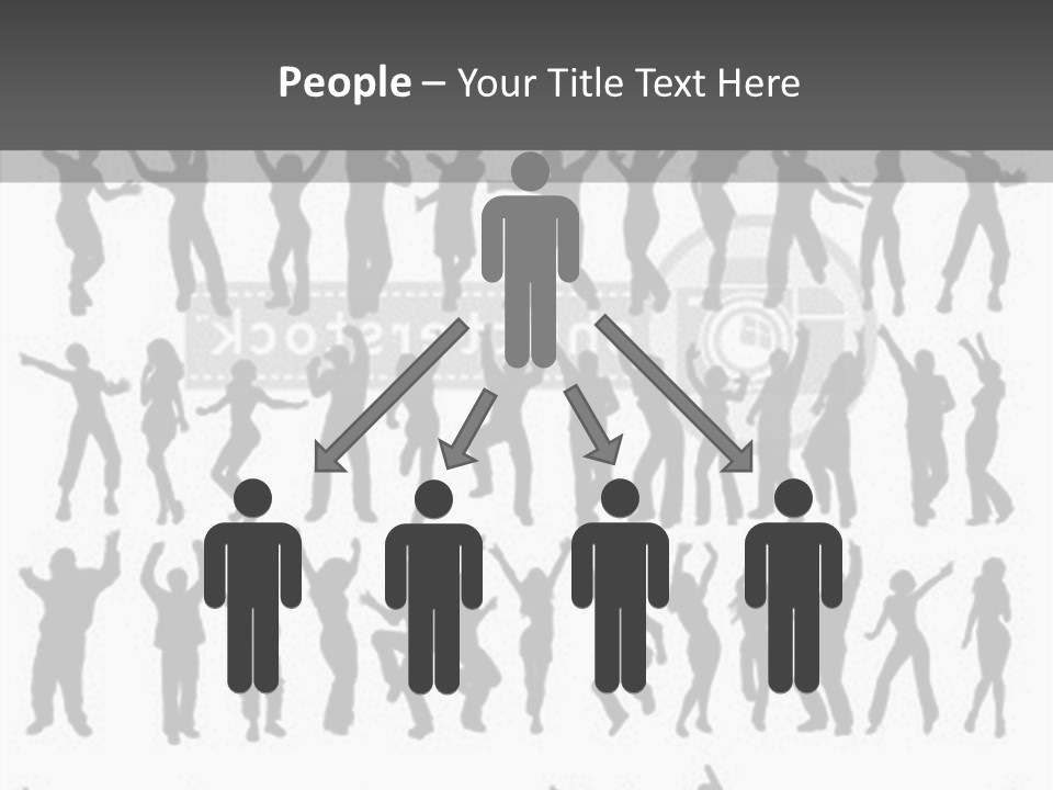 A Group Of People Silhouettes On A White Background PowerPoint Template