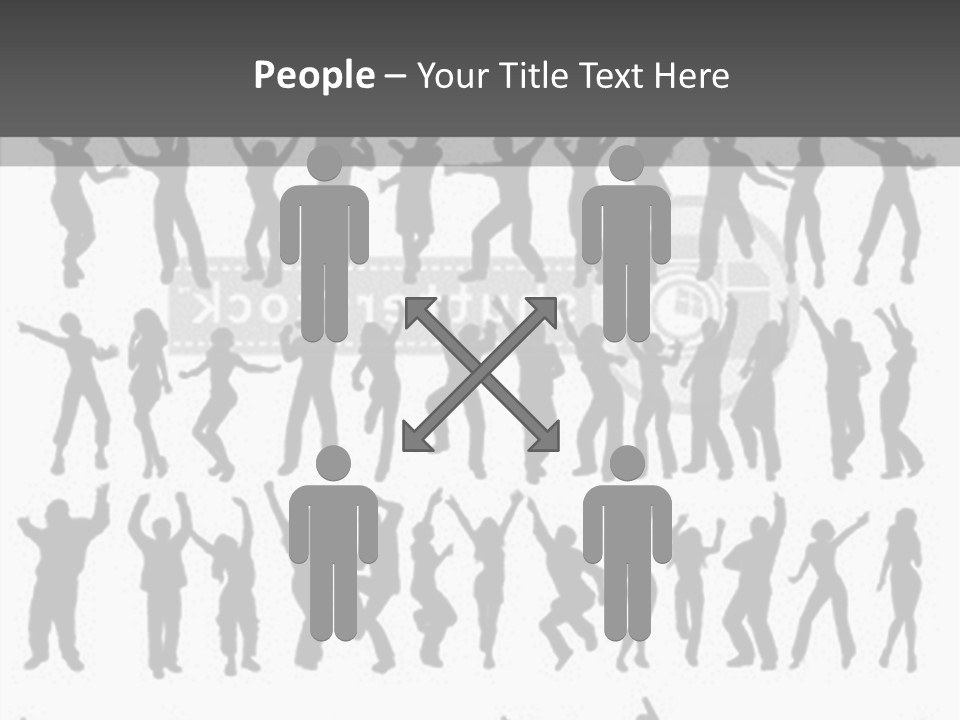 A Group Of People Silhouettes On A White Background PowerPoint Template