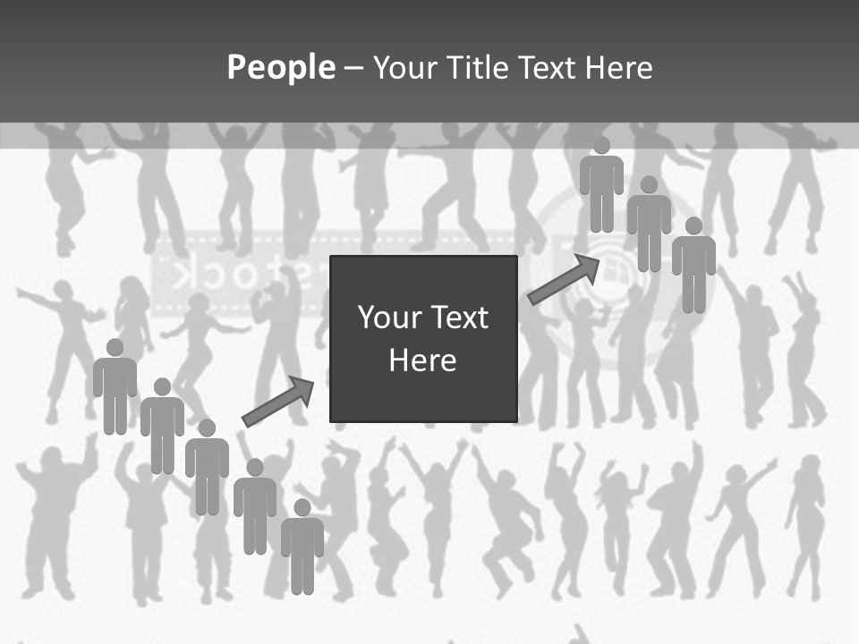A Group Of People Silhouettes On A White Background PowerPoint Template