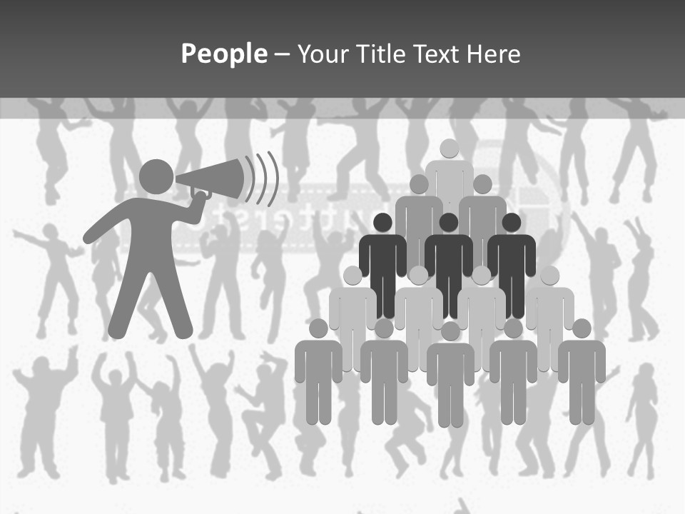 A Group Of People Silhouettes On A White Background PowerPoint Template