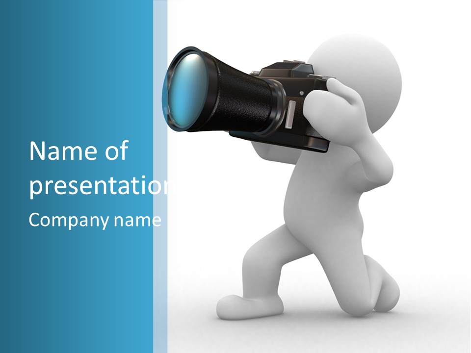 Camera Lens Character PowerPoint Template