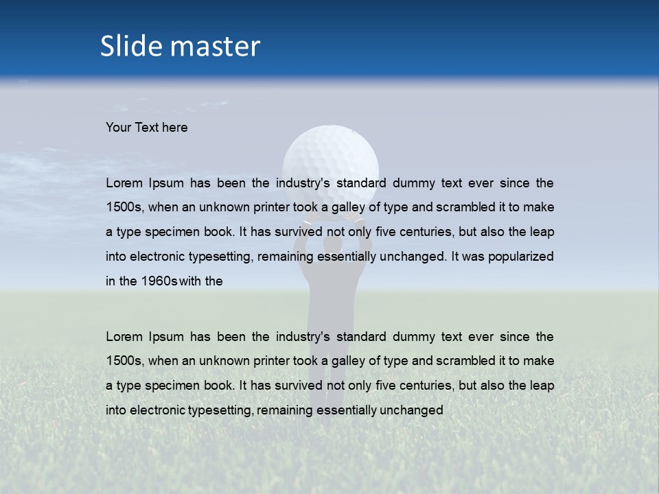 A Person Standing In The Grass With A Golf Ball In His Hand PowerPoint Template