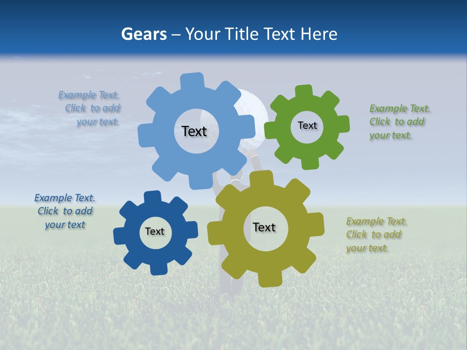 A Person Standing In The Grass With A Golf Ball In His Hand PowerPoint Template