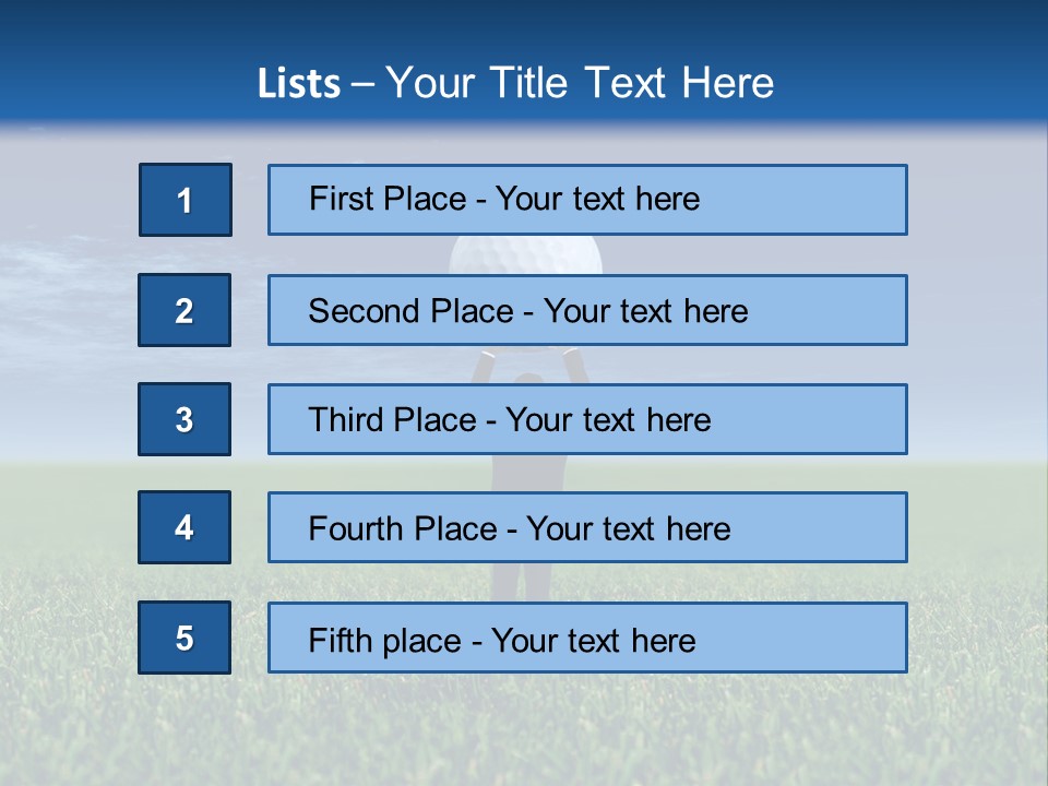 A Person Standing In The Grass With A Golf Ball In His Hand PowerPoint Template