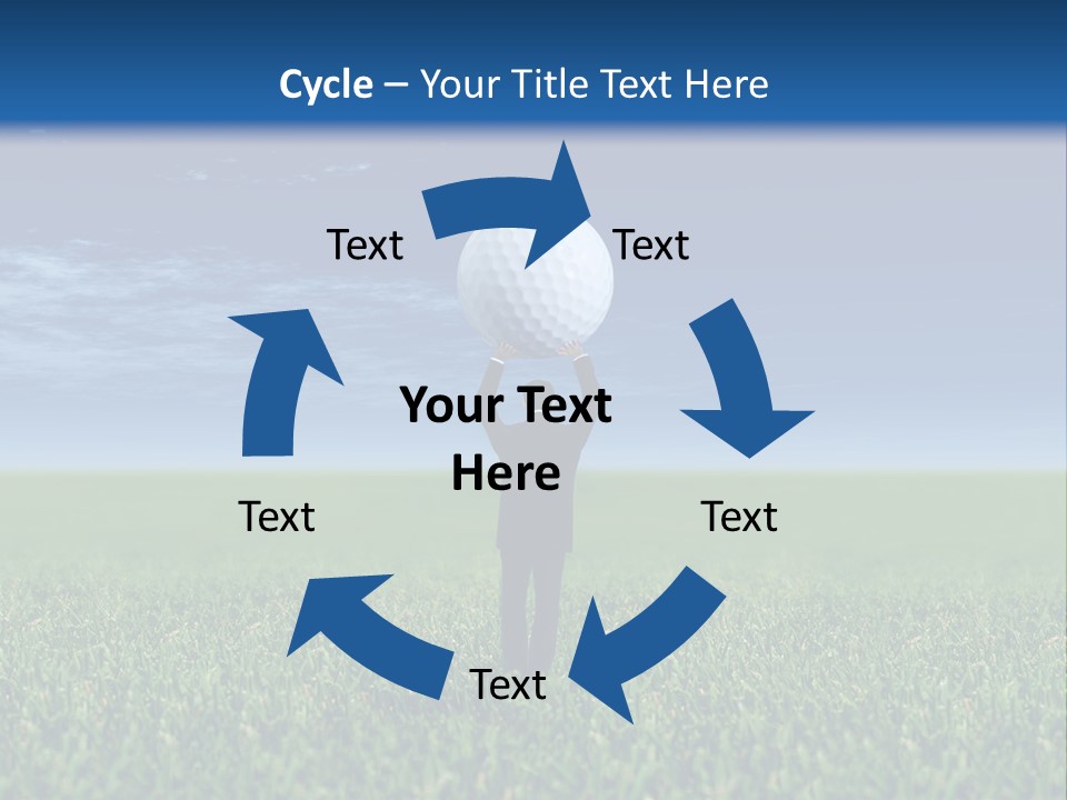 A Person Standing In The Grass With A Golf Ball In His Hand PowerPoint Template