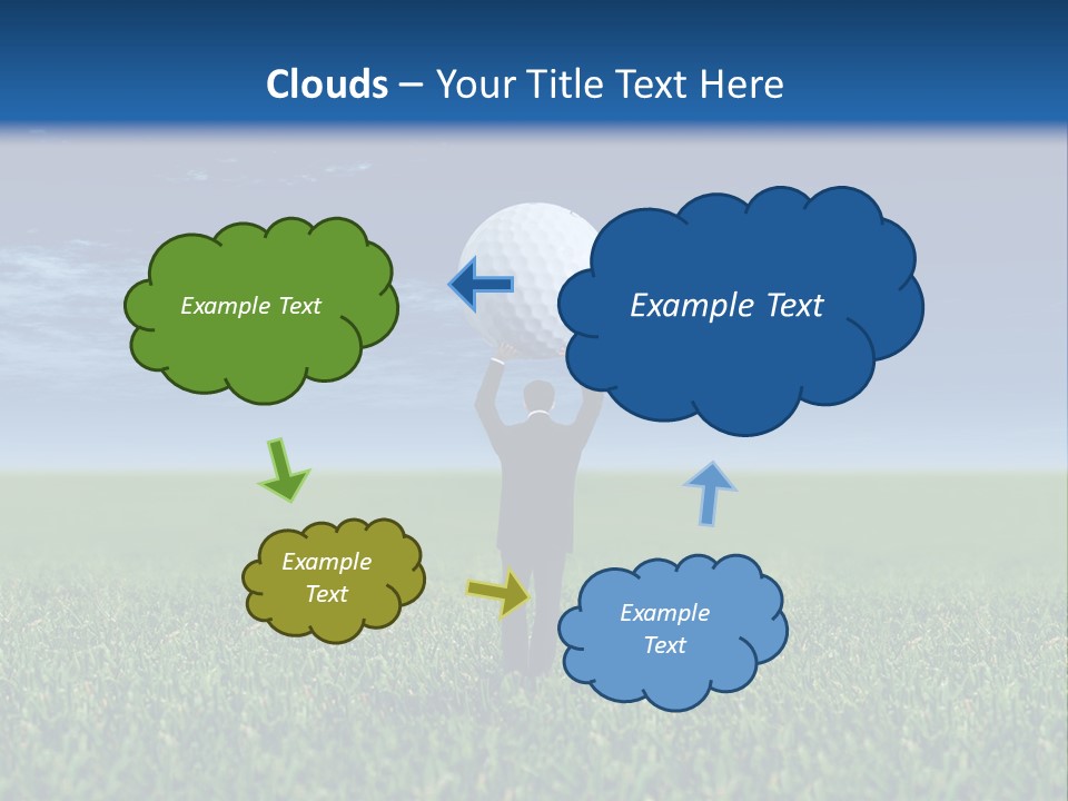 A Person Standing In The Grass With A Golf Ball In His Hand PowerPoint Template