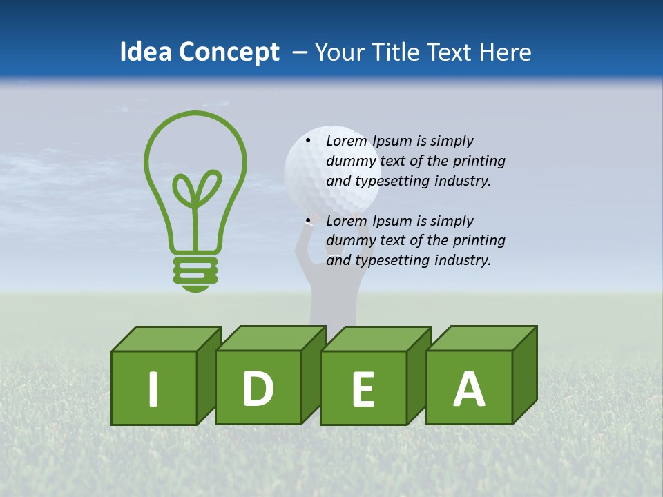 A Person Standing In The Grass With A Golf Ball In His Hand PowerPoint Template