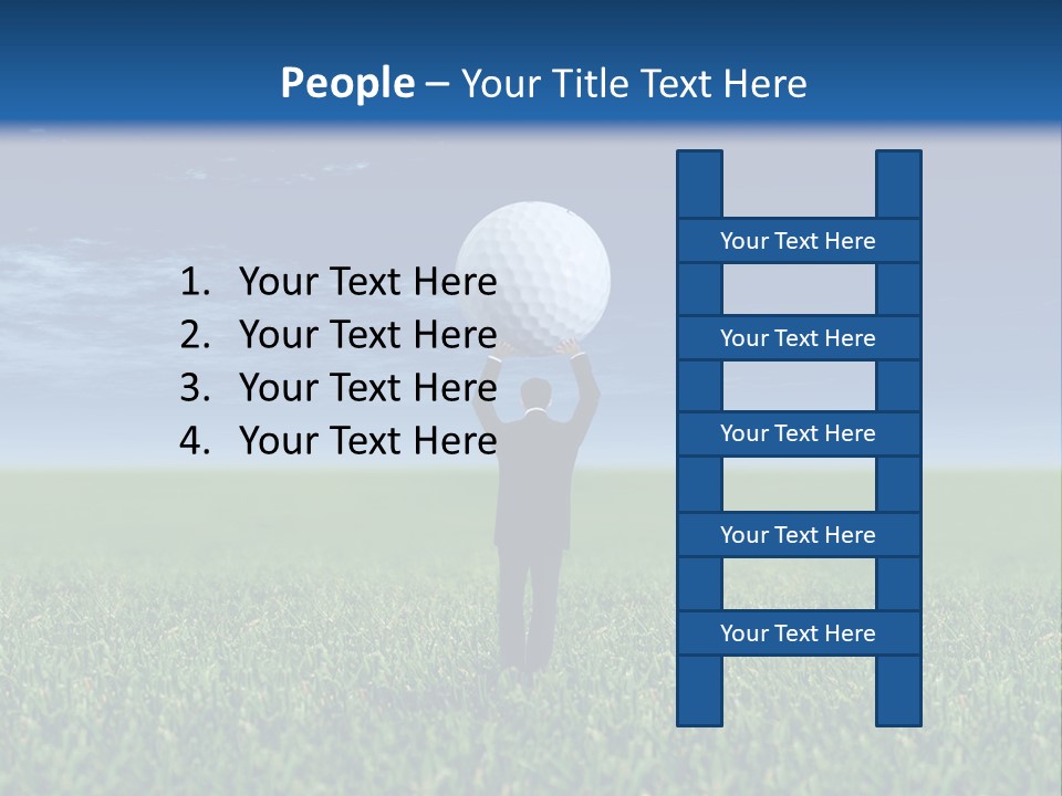 A Person Standing In The Grass With A Golf Ball In His Hand PowerPoint Template