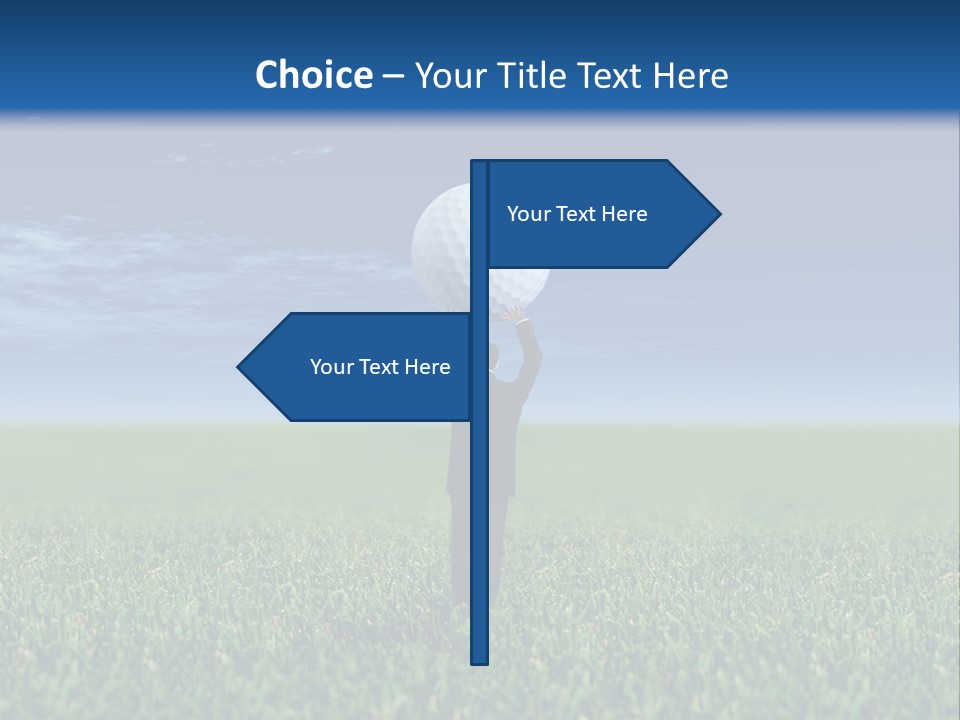 A Person Standing In The Grass With A Golf Ball In His Hand PowerPoint Template