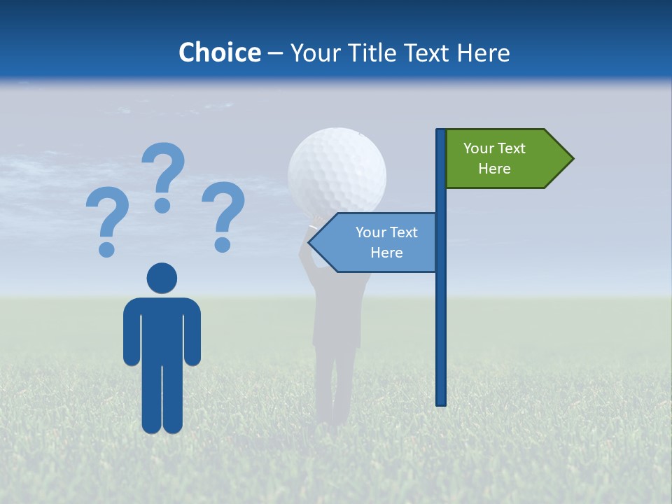 A Person Standing In The Grass With A Golf Ball In His Hand PowerPoint Template