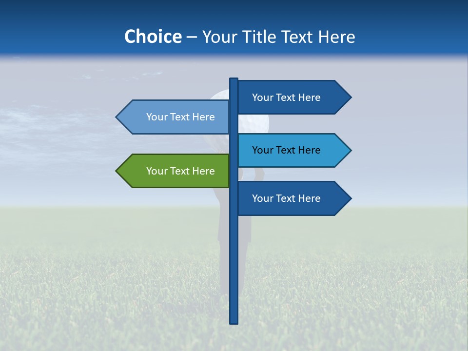 A Person Standing In The Grass With A Golf Ball In His Hand PowerPoint Template