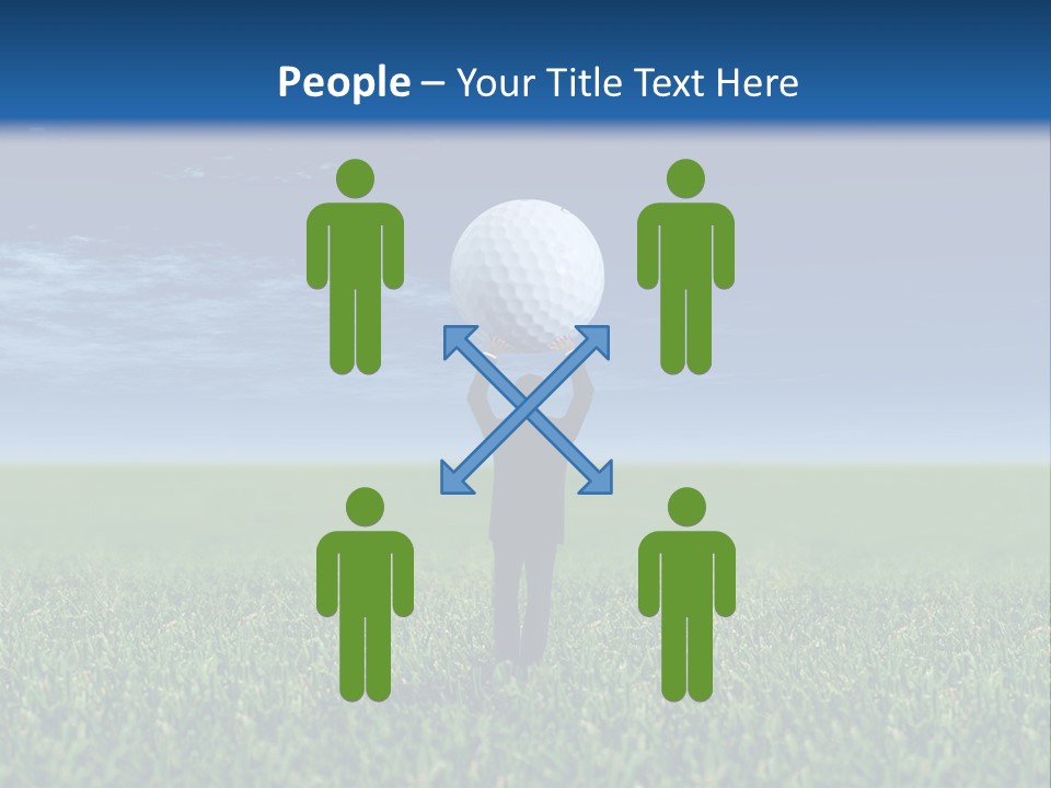 A Person Standing In The Grass With A Golf Ball In His Hand PowerPoint Template