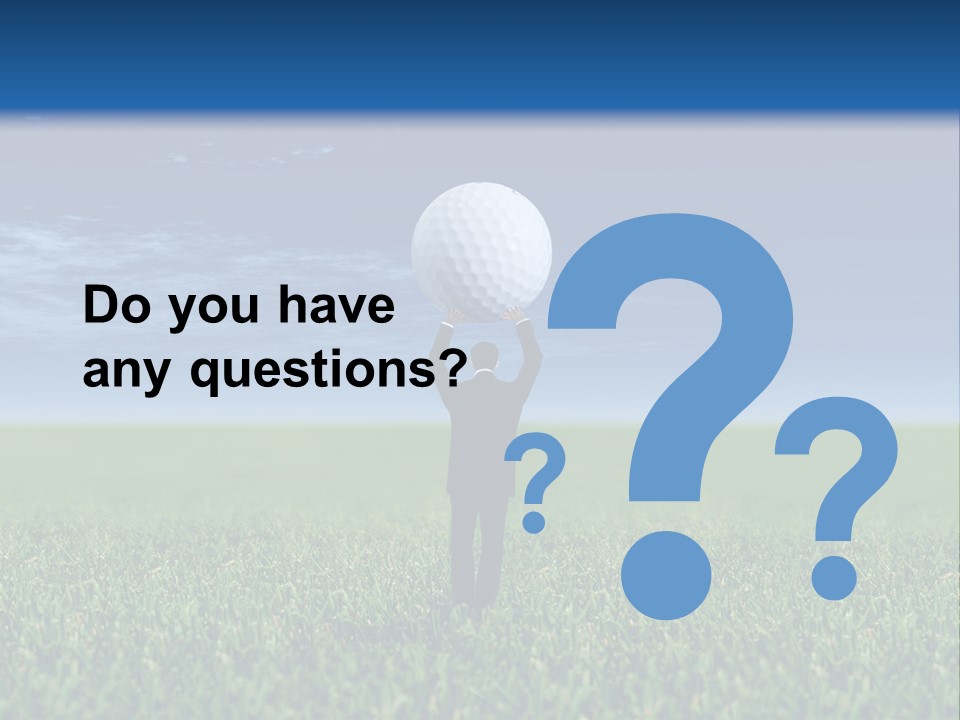 A Person Standing In The Grass With A Golf Ball In His Hand PowerPoint Template
