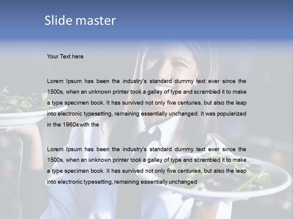 A Woman Holding A Plate With A Salad On It PowerPoint Template