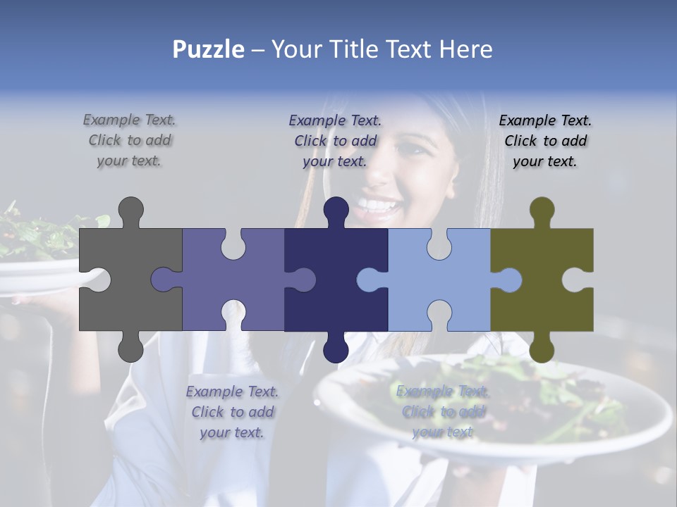 A Woman Holding A Plate With A Salad On It PowerPoint Template