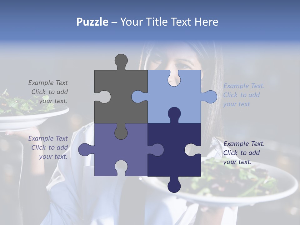 A Woman Holding A Plate With A Salad On It PowerPoint Template