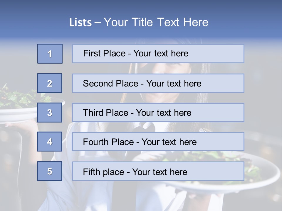 A Woman Holding A Plate With A Salad On It PowerPoint Template