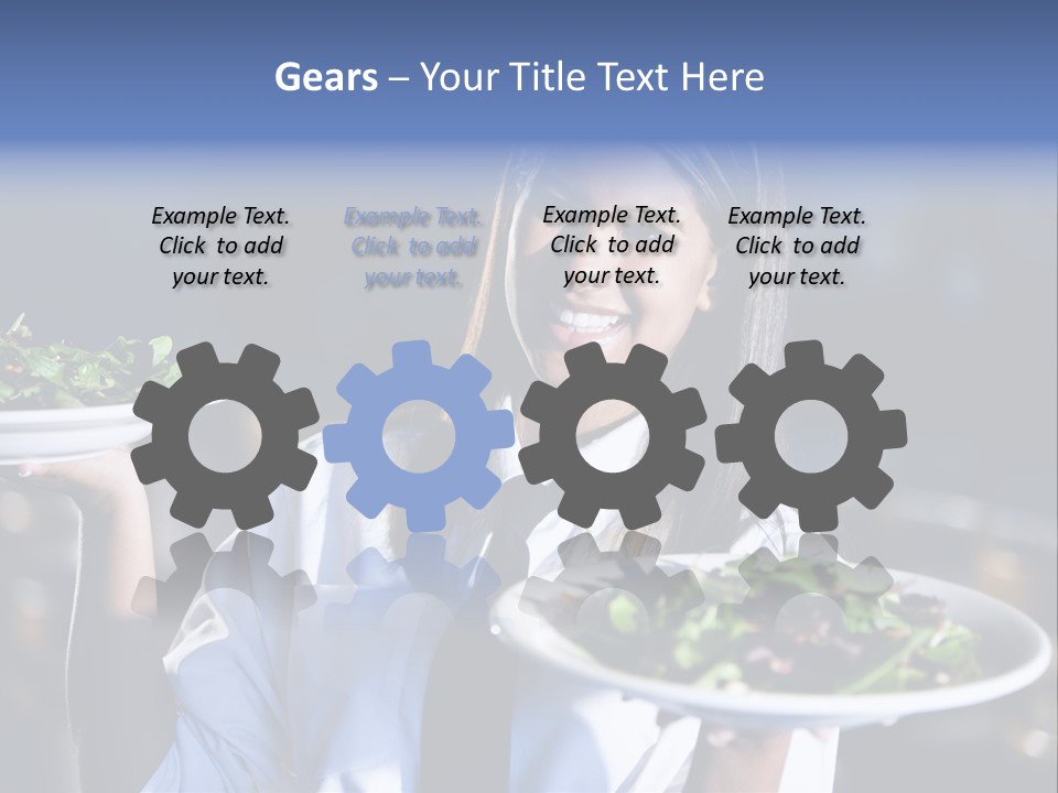 A Woman Holding A Plate With A Salad On It PowerPoint Template