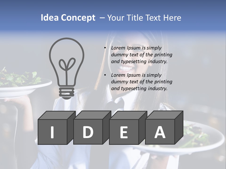 A Woman Holding A Plate With A Salad On It PowerPoint Template