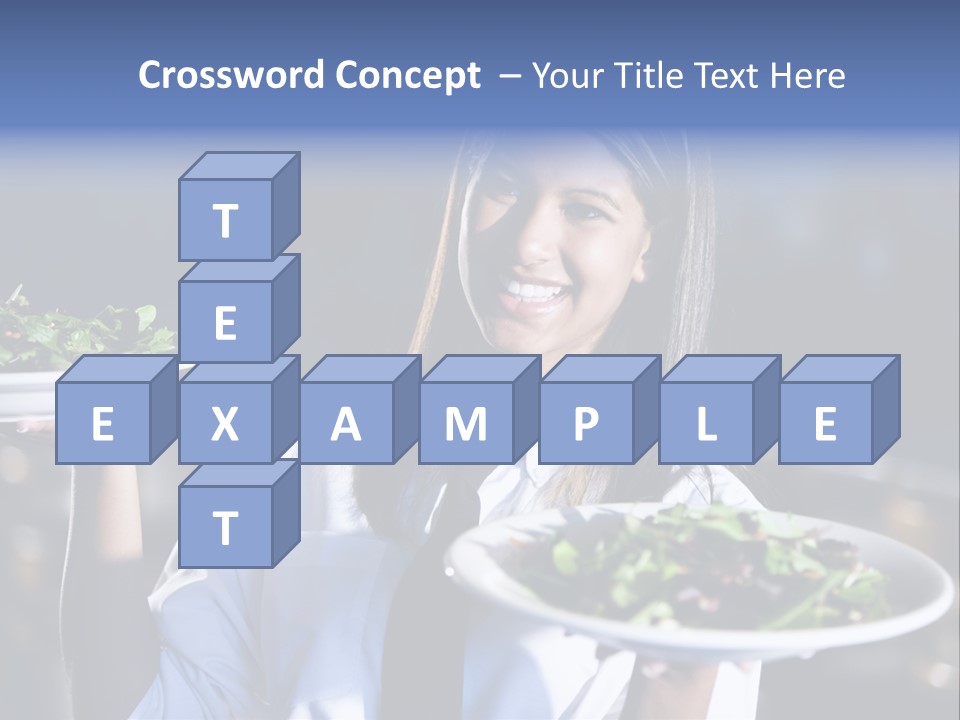 A Woman Holding A Plate With A Salad On It PowerPoint Template