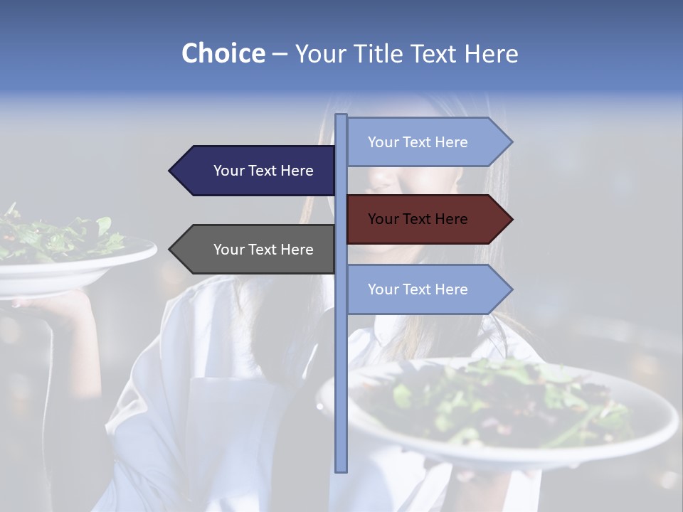 A Woman Holding A Plate With A Salad On It PowerPoint Template