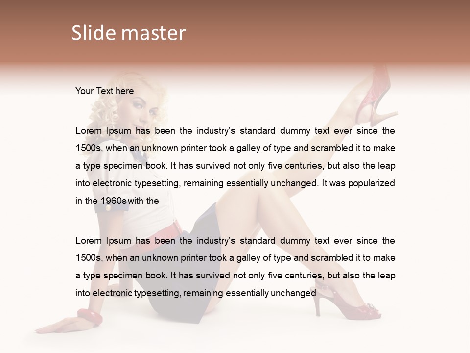 A Woman Is Sitting On The Floor With Her Legs Crossed PowerPoint Template