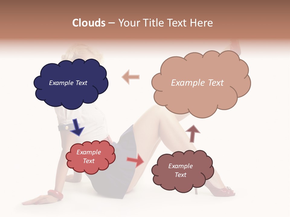 A Woman Is Sitting On The Floor With Her Legs Crossed PowerPoint Template