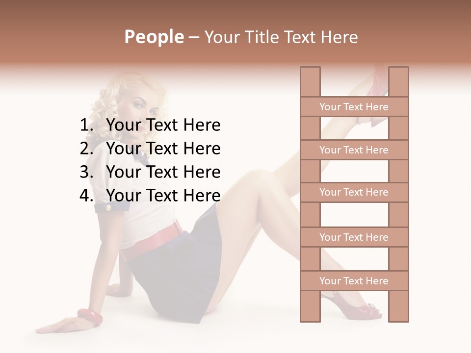 A Woman Is Sitting On The Floor With Her Legs Crossed PowerPoint Template