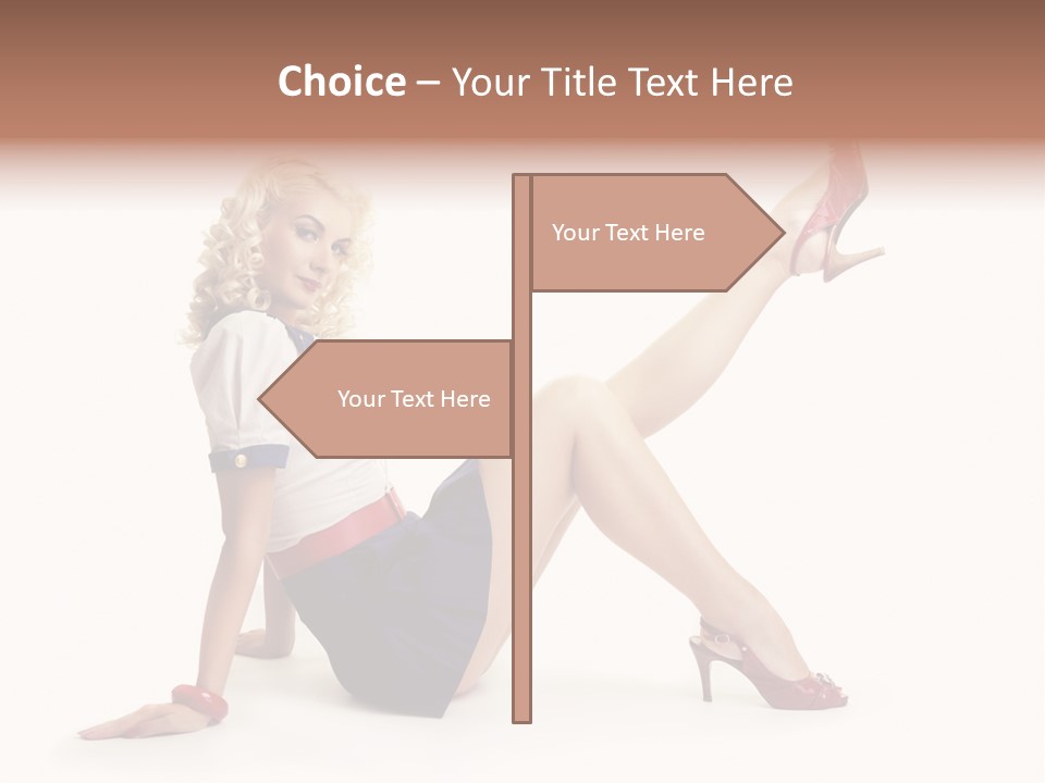 A Woman Is Sitting On The Floor With Her Legs Crossed PowerPoint Template