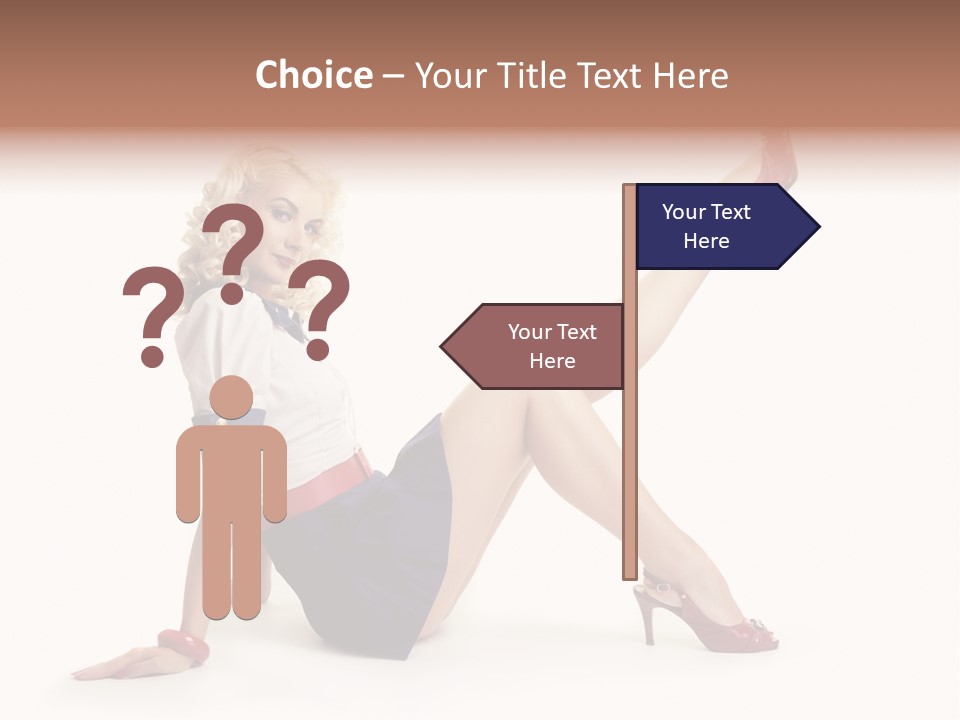 A Woman Is Sitting On The Floor With Her Legs Crossed PowerPoint Template