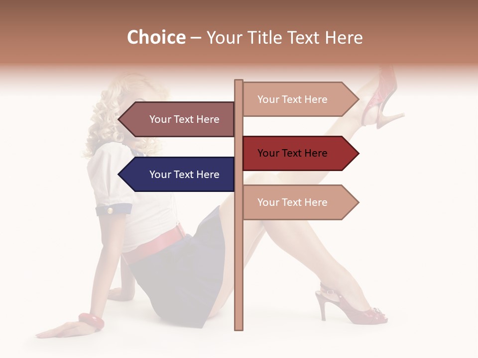 A Woman Is Sitting On The Floor With Her Legs Crossed PowerPoint Template