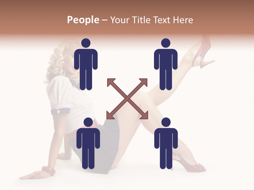 A Woman Is Sitting On The Floor With Her Legs Crossed PowerPoint Template