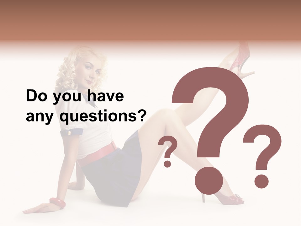 A Woman Is Sitting On The Floor With Her Legs Crossed PowerPoint Template