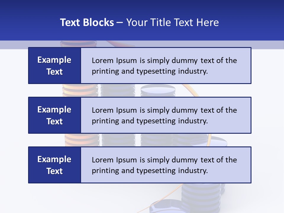 A Group Of Blue And Orange Stacks Of Coins With A Yellow Arrow On Top Of PowerPoint Template