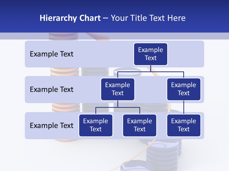A Group Of Blue And Orange Stacks Of Coins With A Yellow Arrow On Top Of PowerPoint Template