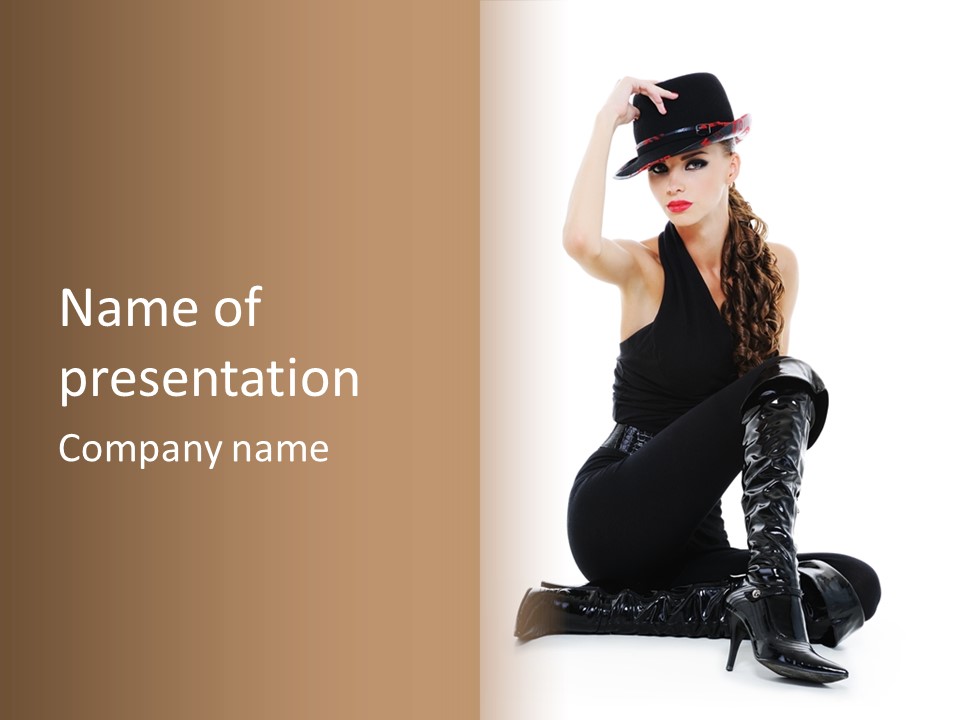 Model Womanhood Glamour PowerPoint Template