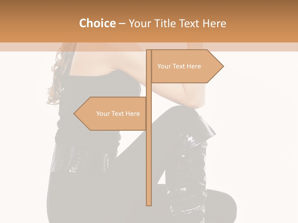 A Woman In Black Boots And A Top Hat PowerPoint Template