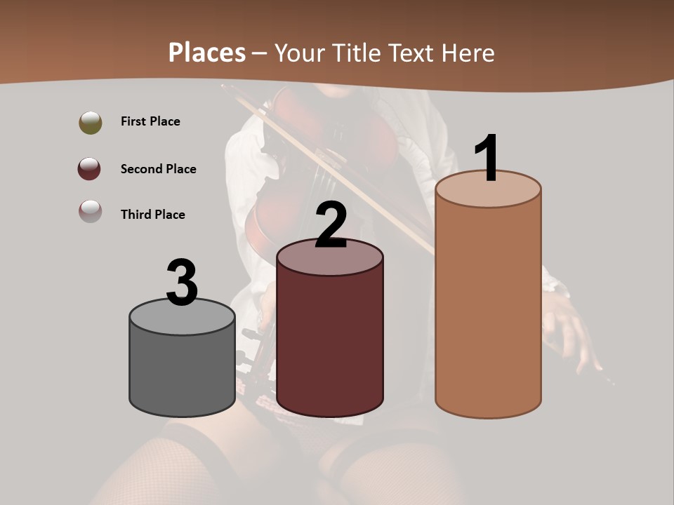 A Woman In Lingerie Holding A Violin On A Black Background PowerPoint Template