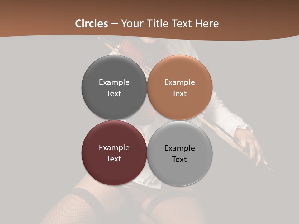 A Woman In Lingerie Holding A Violin On A Black Background PowerPoint Template