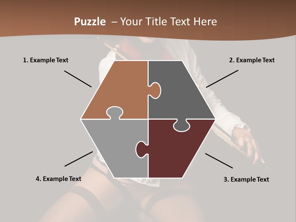 A Woman In Lingerie Holding A Violin On A Black Background PowerPoint Template