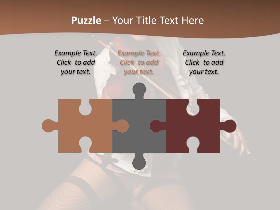 A Woman In Lingerie Holding A Violin On A Black Background PowerPoint Template