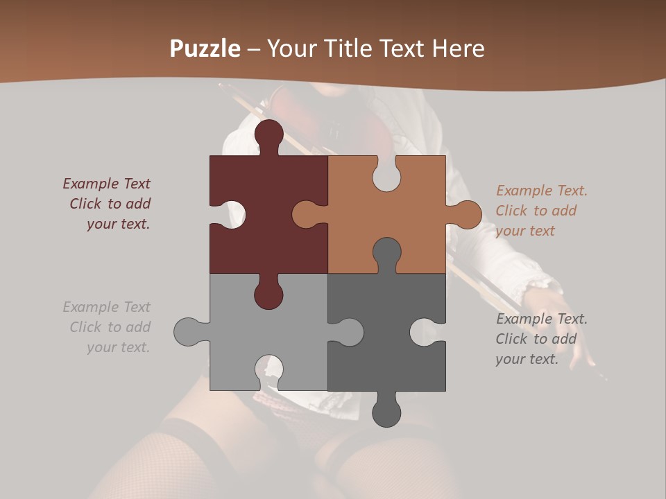 A Woman In Lingerie Holding A Violin On A Black Background PowerPoint Template