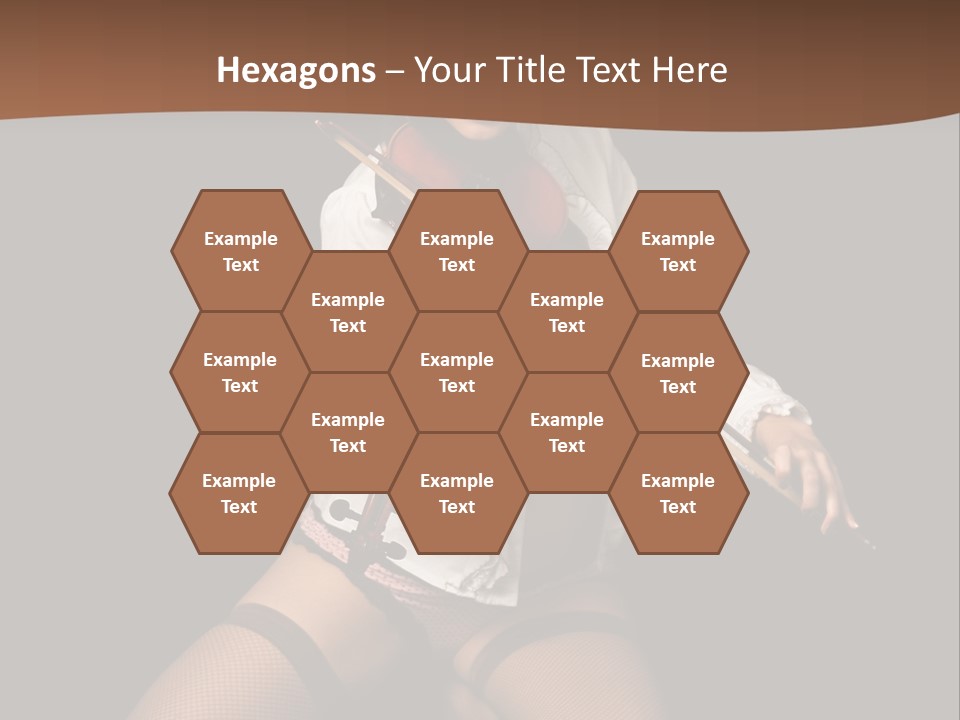 A Woman In Lingerie Holding A Violin On A Black Background PowerPoint Template