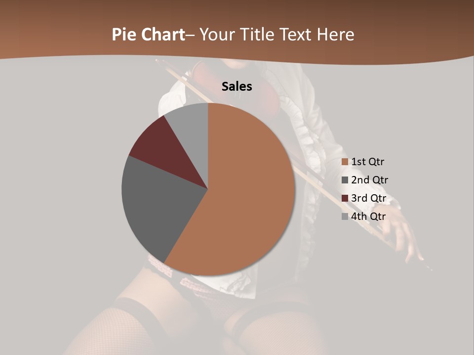 A Woman In Lingerie Holding A Violin On A Black Background PowerPoint Template