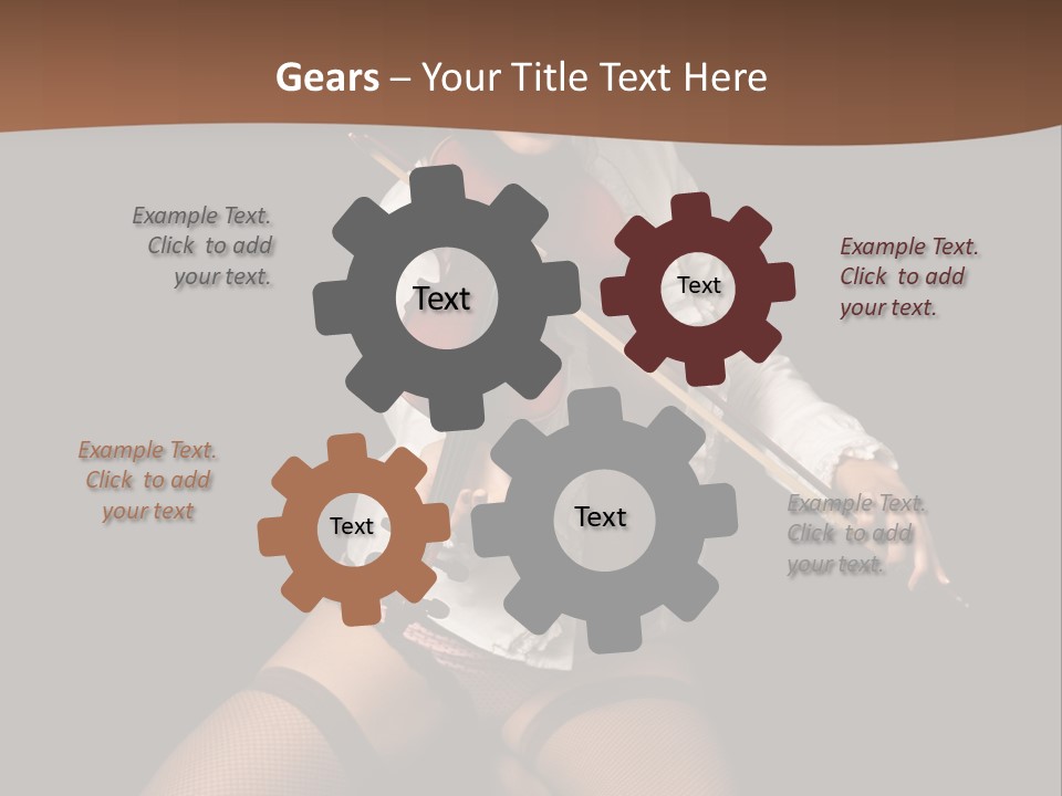 A Woman In Lingerie Holding A Violin On A Black Background PowerPoint Template