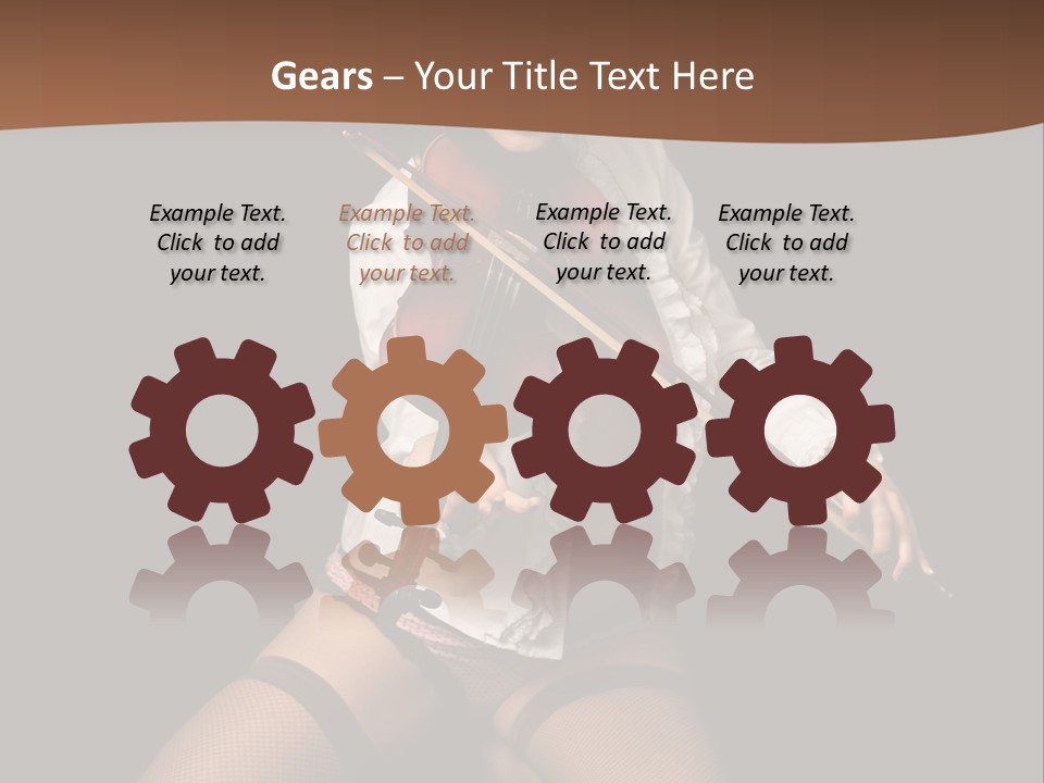 A Woman In Lingerie Holding A Violin On A Black Background PowerPoint Template