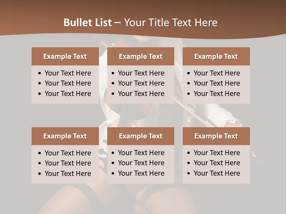 A Woman In Lingerie Holding A Violin On A Black Background PowerPoint Template